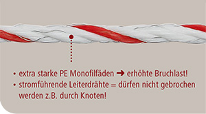 AKO Weidezaunseile …kommen dort zum Einsatz wo stärkere Witterungseinflüsse herrschen.