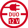 Symbol für Spannungsversorgung mit
230 Volt oder 12 Volt