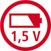 Symbol für Spannungsversorgung 2 x
1,5 Volt