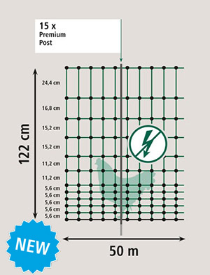 Grafik Geflügelnetz 122 cm nicht elektrifizierbar