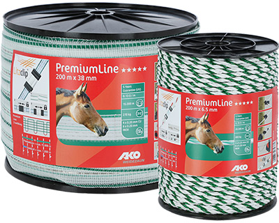 Weidezaunband und Weidezaunseil der AKO PremiumLine-Serie